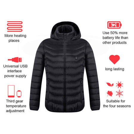 Stay Warm Instantly🔥 - USB Heated Jacket With 3 Heated Levels